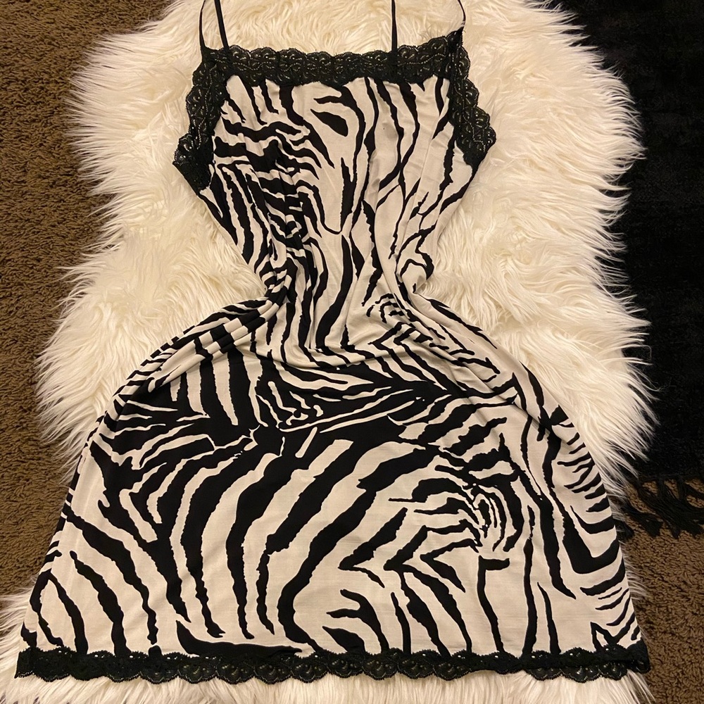 Vintage Zebra Slip Dress